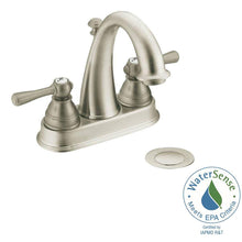 Load image into Gallery viewer, MOEN 6121BN Kingsley 4" Centerset High-Arc Bathroom Faucet, Brushed Nickel
