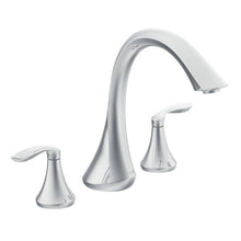 Load image into Gallery viewer, MOEN T943 Eva 2-Handle Deck-Mount Roman Tub Faucet Trim Kit in Chrome