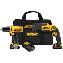 Load image into Gallery viewer, DEWALT DCK212S2 12V Li-Ion Cordless Drill/Driver & Reciprocating Saw Combo Kit