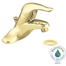 Load image into Gallery viewer, MOEN L4621P Chateau 4" Centerset Low-Arc Bathroom Faucet, Polished Brass