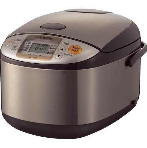Zojirushi NS-TSC18XJ Micom 10-Cup Rice Cooker and Warmer - Stainless Brown