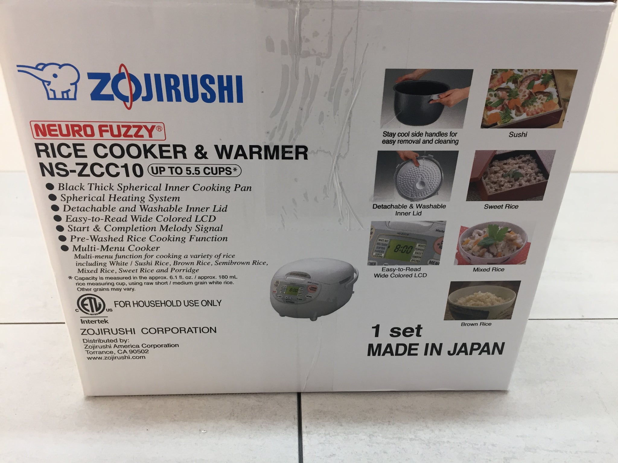 Zojirushi NS-ZCC10 Neuro Fuzzy Rice Cooker | NT Electronics – NT ...