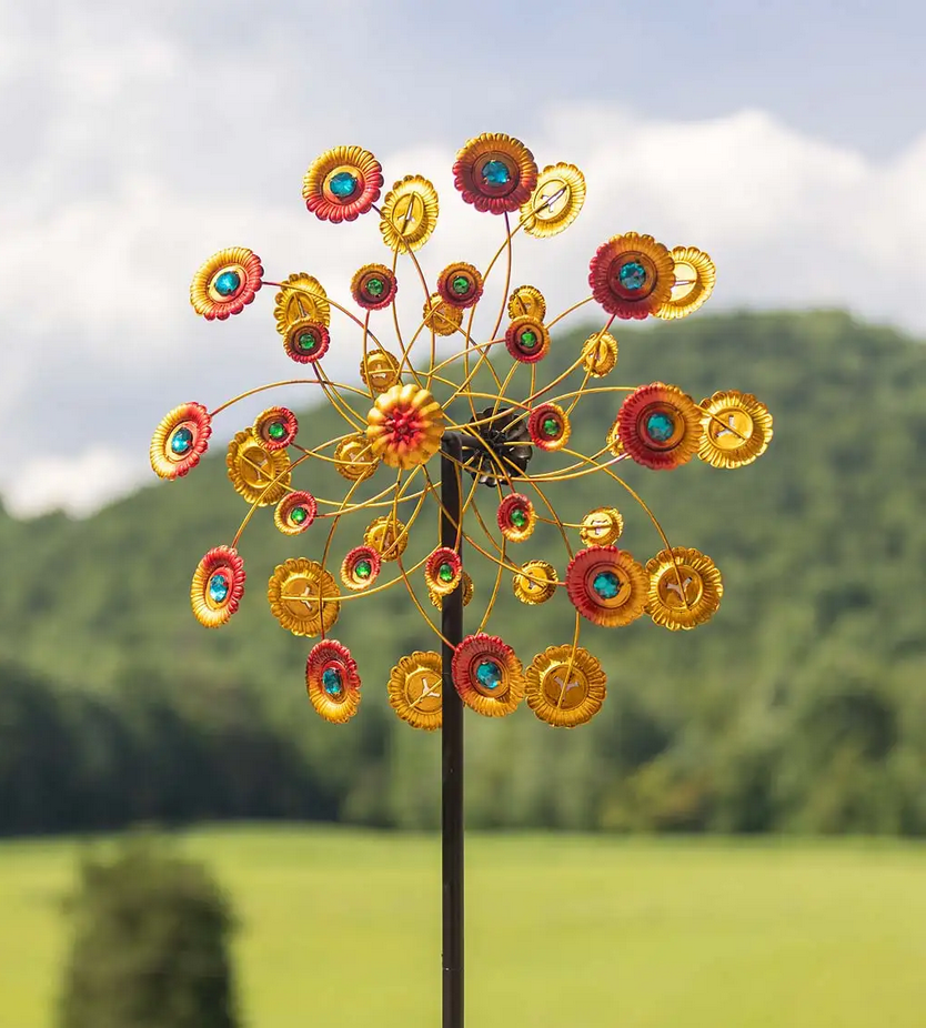 Plow & Hearth Golden Suns Metal Wind Spinner - 56973