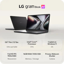 Load image into Gallery viewer, LG gram Book AI 15.6" Touch Laptop Intel 5 115U 32GB 512GB SSD 15U50U-H.AA56U1
