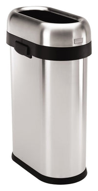 Simplehuman CW1467 - 50L Slim Open Trash Can - Stainless-Steel