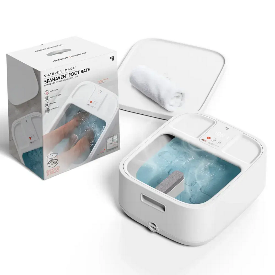 Sharper Image - Hydro Spa Plus Foot Bath Massager, Heated with Rollers (1014495)