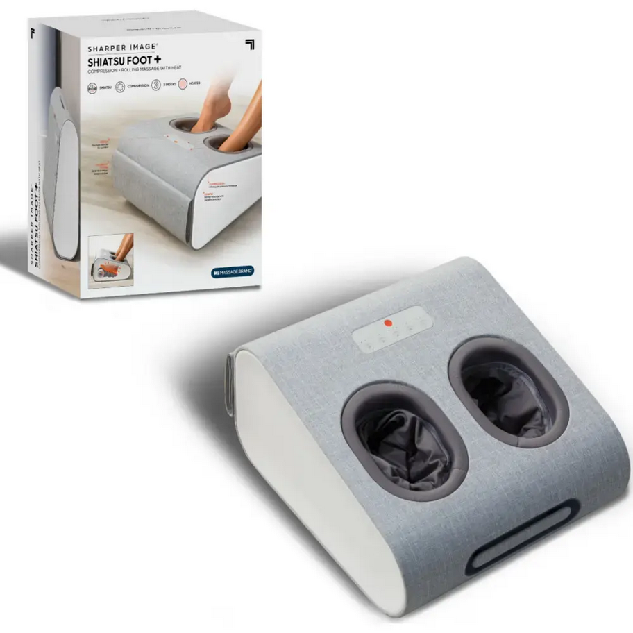 Sharper Image 1014713 Shiatsu Foot+ Compression and Rolling Massage with Heat