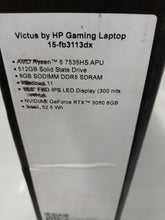 Load image into Gallery viewer, HP Victus 15-fb3113dx 15.6" Laptop AMD Ryzen 5 7535HS 8GB 512GB SSD RTX 3050 6GB
