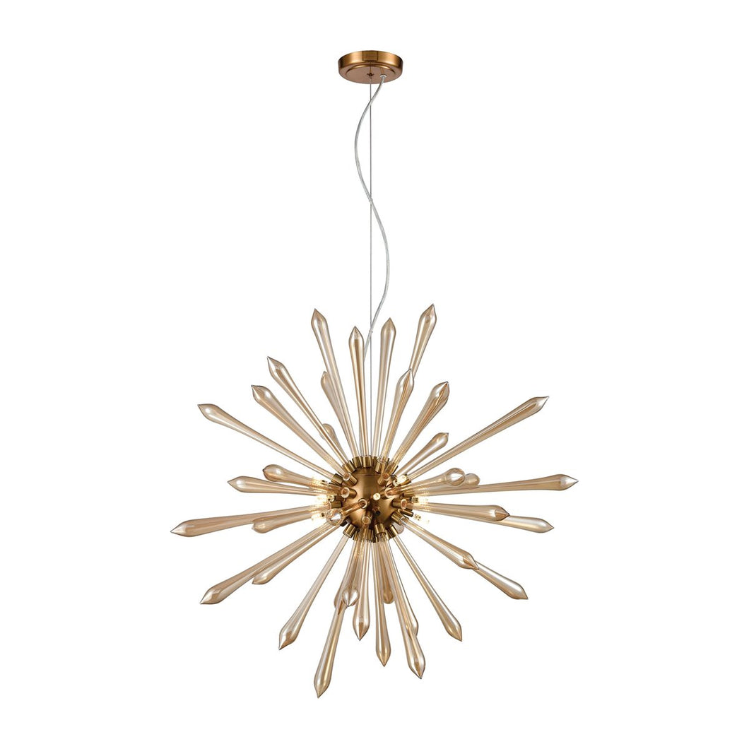 Elk Home Spiritus 13-Light Chandelier Champagne in Amber Aged Brass D4145