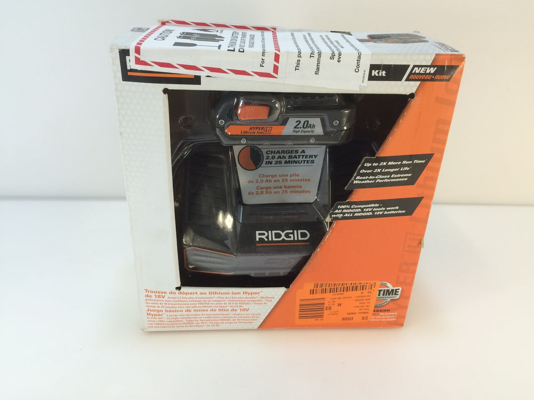 RIDGID AC848695 18-Volt Hyper Lithium-Ion Starter Kit