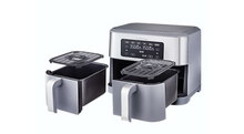 Load image into Gallery viewer, Crux Artisan Series EK-85X20 9-Qt Dual Basket Air Fryer, Grey
