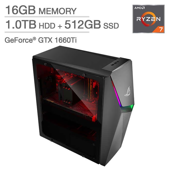 Asus ROG Strix GL10DH PH762 Gaming PC AMD R7-3700X 16GB 1TB + 512GB SSD GTX1660