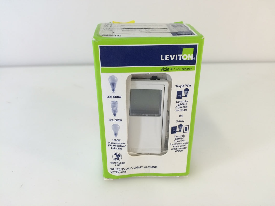 Leviton VPT24-1PZ White Decora 24 Hour Programmable Timer