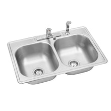 Load image into Gallery viewer, Elkay Swift Drop-In Stainless Steel 33&quot; 4-Hole 2-Bowl Kitchen Sink HDDB332284QI
