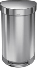 Load image into Gallery viewer, Simplehuman CW2030 45L/12 Gallon Semi-Round Stainless Steel Step Can
