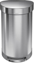 Load image into Gallery viewer, Simplehuman CW2030 45L/12 Gallon Semi-Round Stainless Steel Step Can
