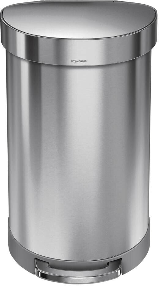 Simplehuman CW2030 45L/12 Gallon Semi-Round Stainless Steel Step Can