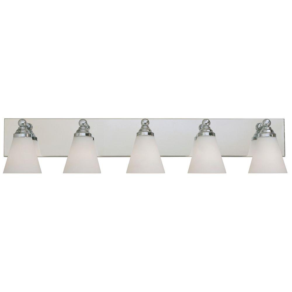 Designers Fountain Hudson 5-Light Chrome Wall Mount Vanity Light 6495-CH