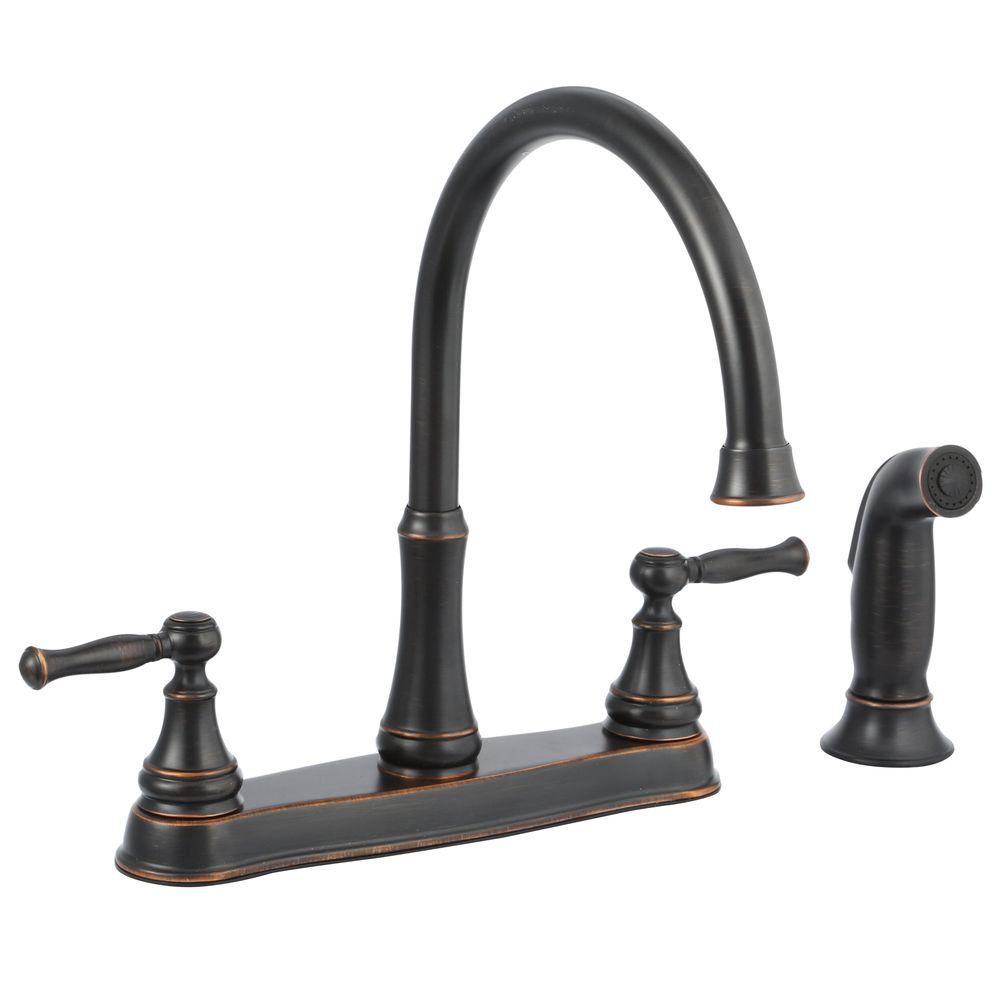 Glacier Bay 67568-1027H2 Fairway 2-Handle Standard Kitchen Faucet, Bronze