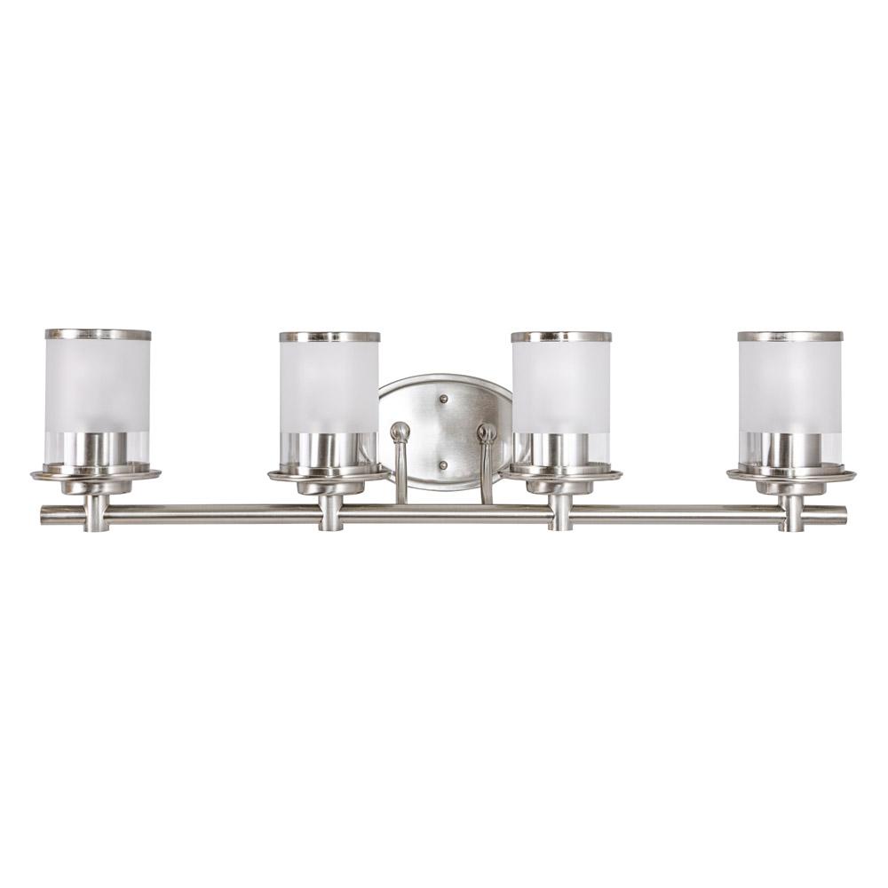Hampton Bay HB2595-35 Truitt 4-Light Brushed Nickel Vanity Light 306697140