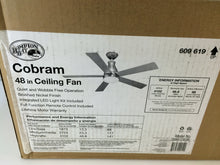 Load image into Gallery viewer, Hampton Bay Cobram CF548KR-CL160 48&quot; Brushed Nickel Ceiling Fan 609619
