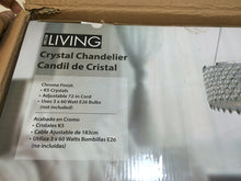 Load image into Gallery viewer, ENCHANTE LITES LLC 104327-15 Tiara 3-Light Crystal and Chrome Chandelier
