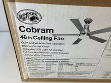 Load image into Gallery viewer, Hampton Bay Cobram CF548KR-CL160 48&quot; Brushed Nickel Ceiling Fan 609619
