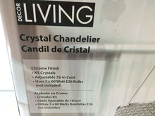 Load image into Gallery viewer, ENCHANTE LITES LLC 104327-15 Tiara 3-Light Crystal and Chrome Chandelier

