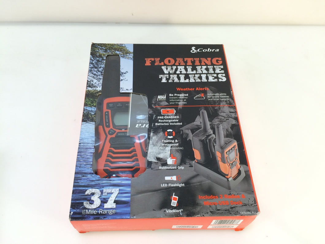 Pair of Cobra CXT1095FLT Floating Walkie Talkies 2-Way Radios