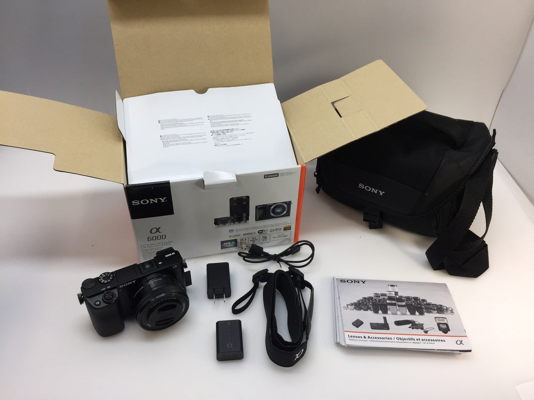 Sony Alpha A6000 24.3MP Digital Camera with 16-50mm Lens - Black