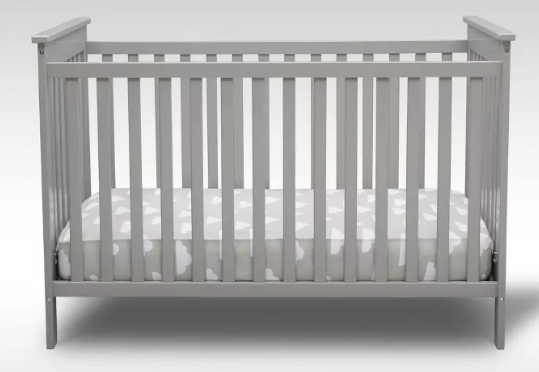 Delta Children Adley 3-in-1 Convertible Crib, Gray