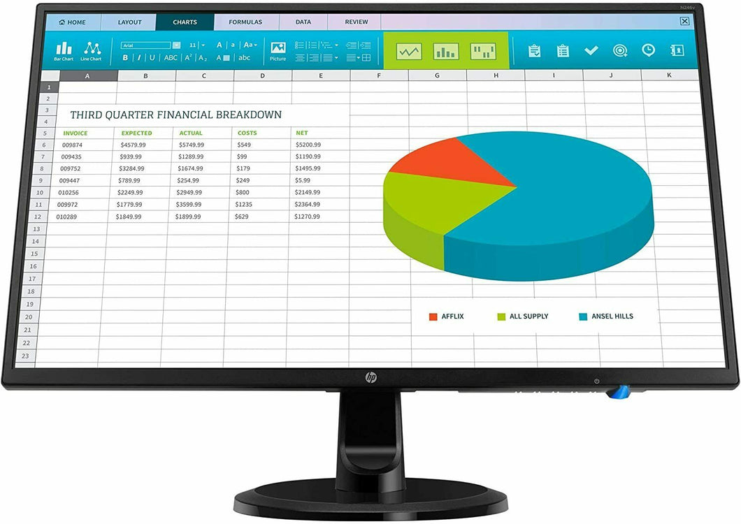 HP N246v 23.8 inch Full HD 1080p Widescreen IPS LCD Monitor 1RM28A6#ABA