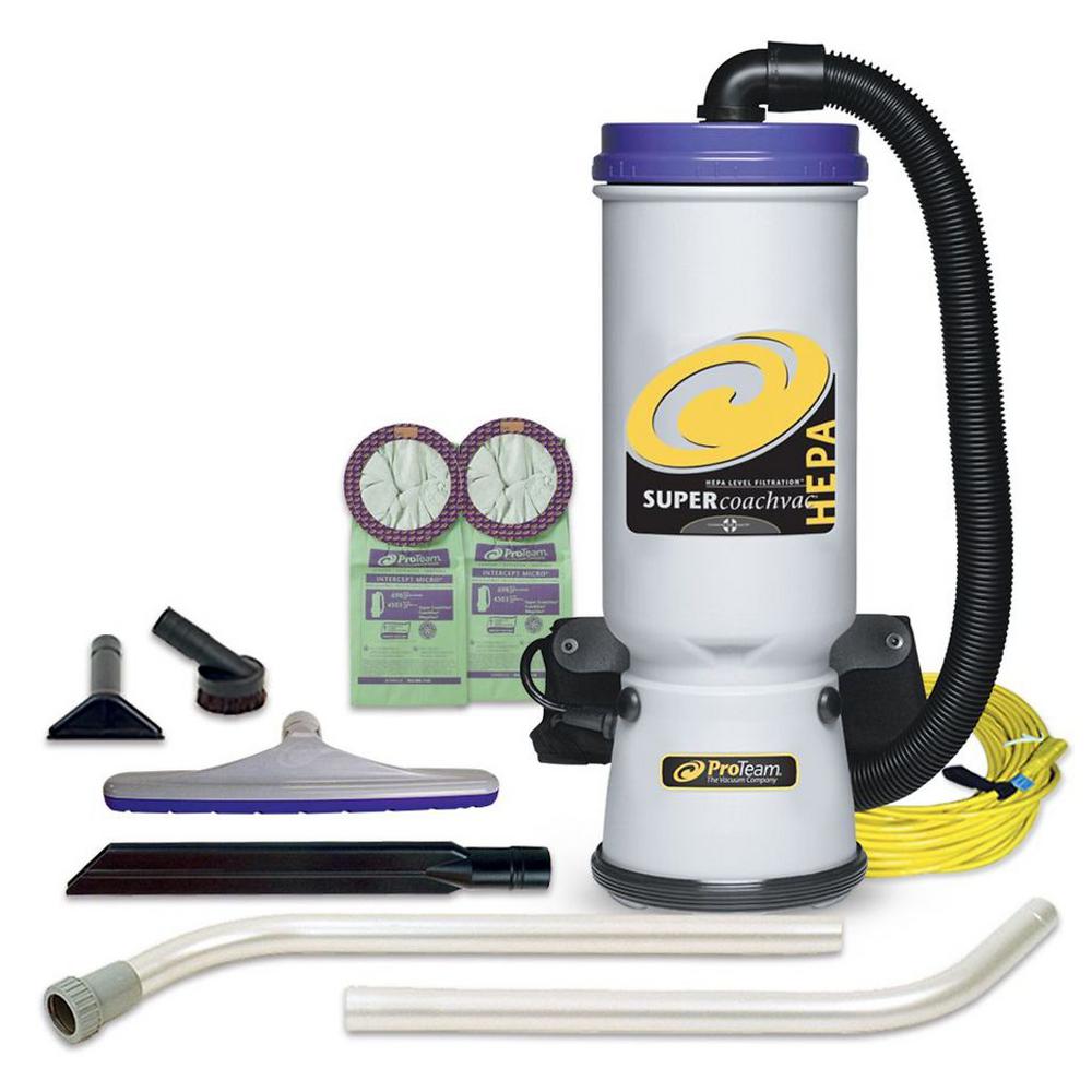 ProTeam 107109 Super CoachVac HEPA 10 Qt Backpack Vac with Xover Multi-Surface