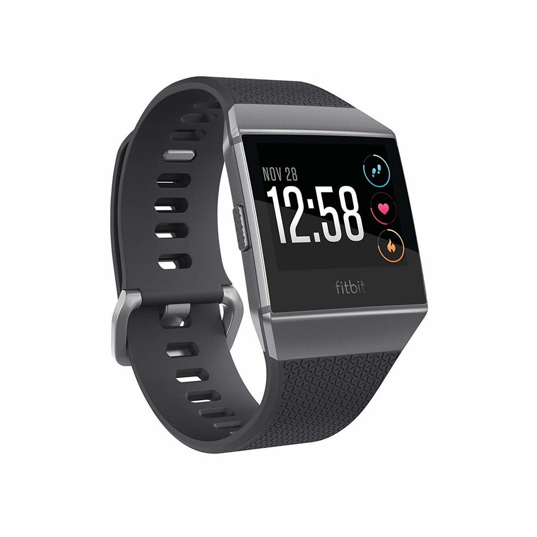 Fitbit Ionic FB503GYBK GPS Smart Watch Charcoal/Smoke Gray S/L Bands Included