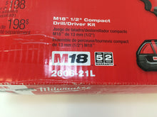 Load image into Gallery viewer, Milwaukee 2606-21L M18 18V Li-Ion Cordless 1/2&quot; Compact Drill Worklight Kit
