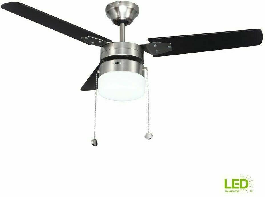 Montgomery 42 in. LED Indoor Brushed Nickel Ceiling Fan with Light Kit RDB91-BN