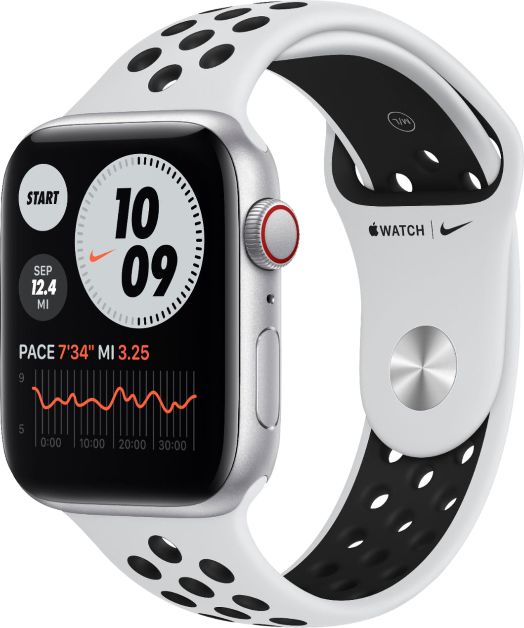 Apple Watch SE Nike 44mm GPS Celluar Aluminum Case Black Sport Band MG043LL/A