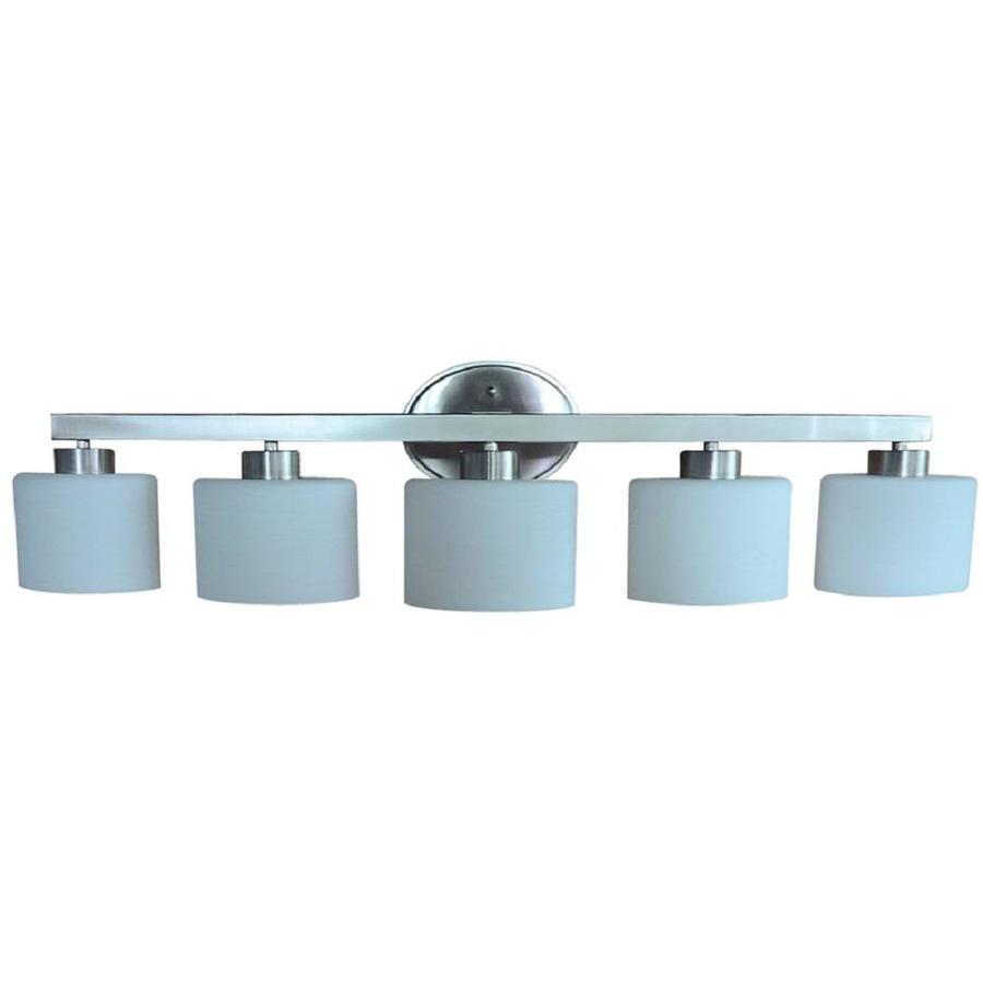 Allen + Roth Merington 5-Light Brushed Nickel Vanity Light Bar VBS271 ...