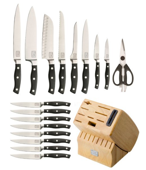 Chicago Cutlery Insignia2 18-Piece Knife Block Set with In-Block Sharpener