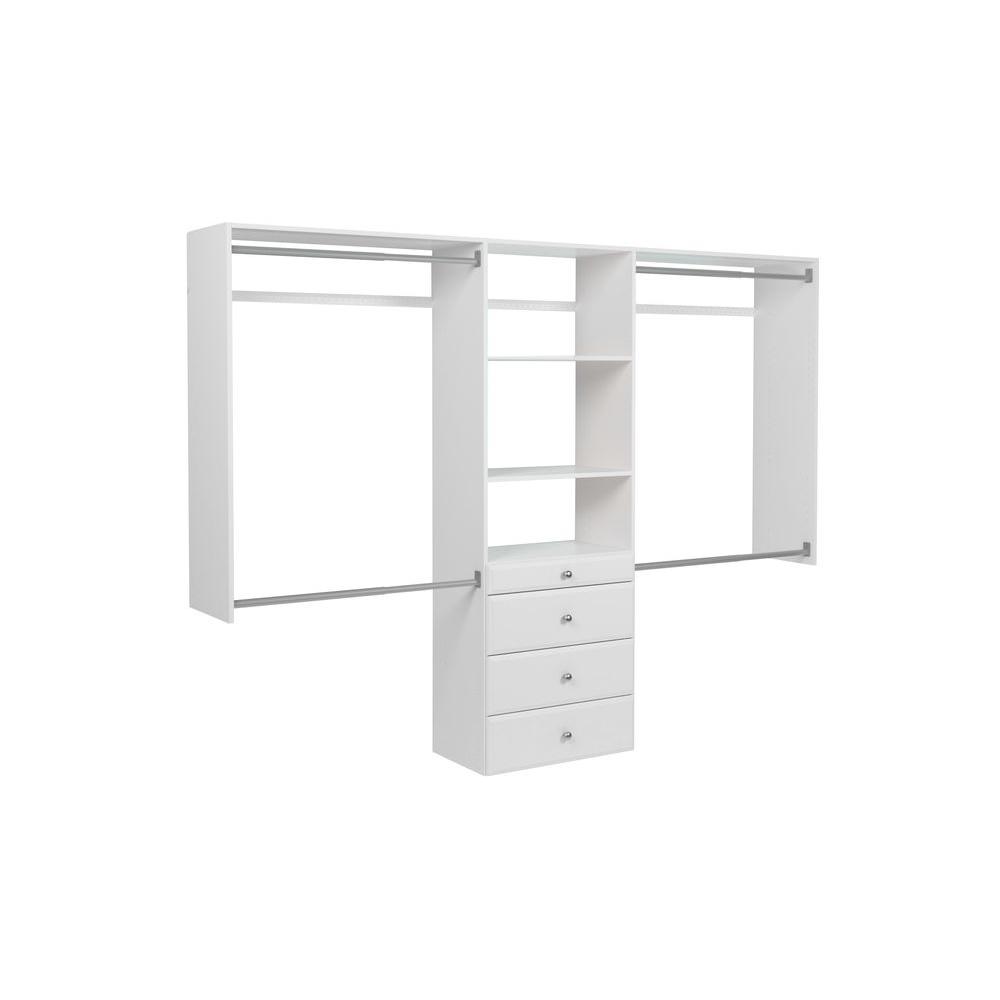 Martha Stewart Living 72in H x 96in W Classic White Ultimate Closet Kit 680072