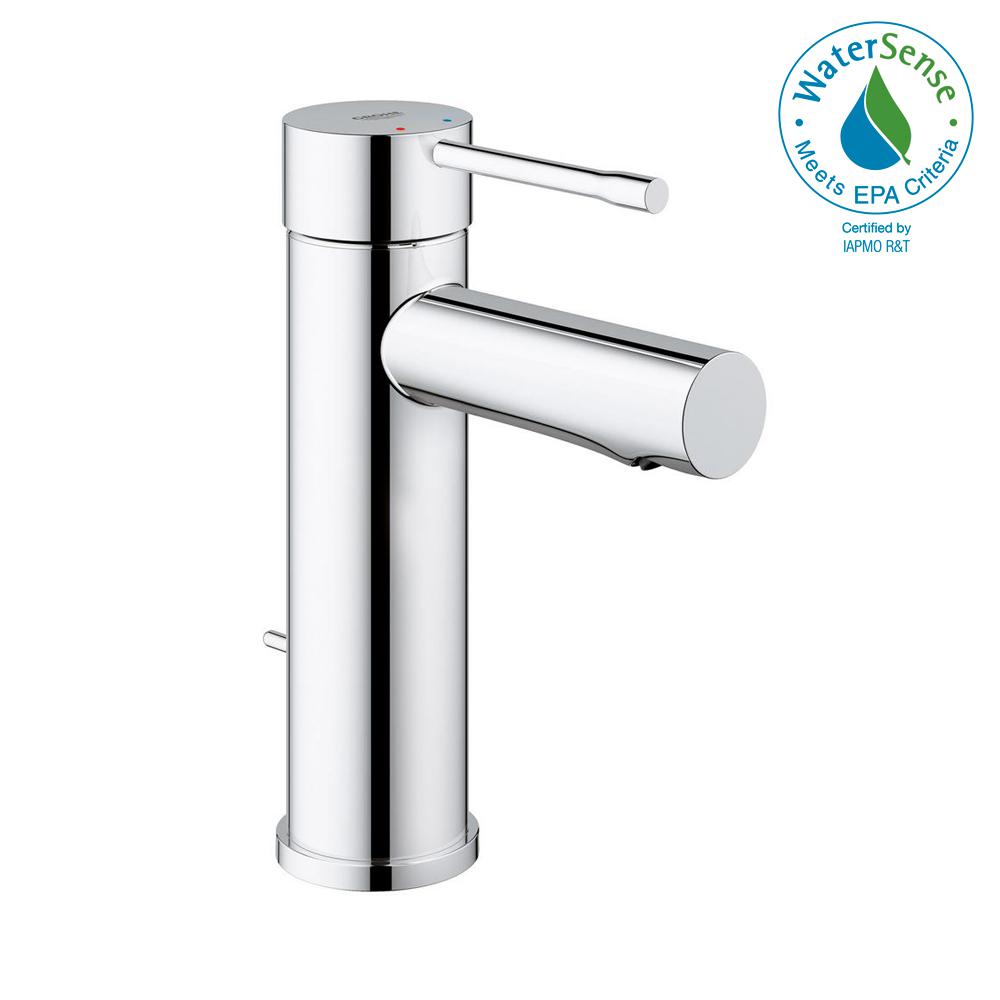 Grohe 3221600A Essence 1-Hole 1-Handle 1.2 GPM Low-Arc Bathroom Faucet Chrome