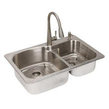 Load image into Gallery viewer, Glacier Bay VT3322G2 Dual Mount Stainless Steel 33&quot; 2-Hole Double Bowl Sink
