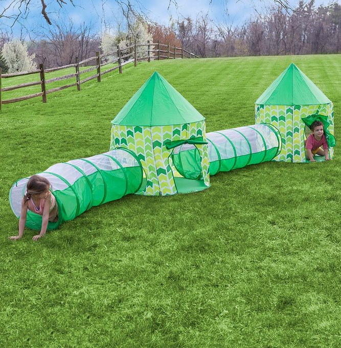 HearthSong Pop-Up Play Tents and Tunnels, Set of Four (733655)