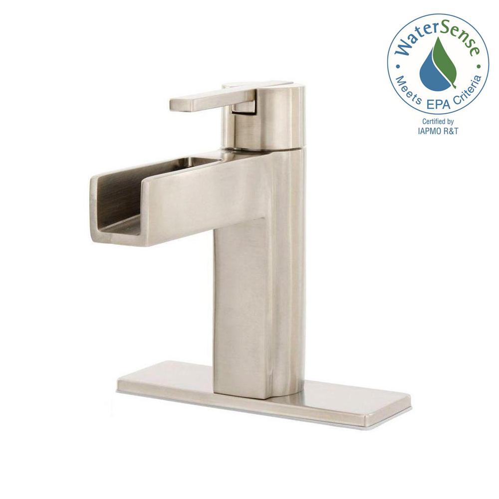 Pfister LF-042-VGKK Vega Single Hole 1-Handle Bathroom Faucet, Brushed Nickel