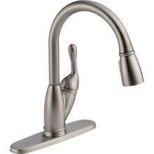 Load image into Gallery viewer, Delta 19939-SS-DST Izak 1-Handle Pull-Down Sprayer Kitchen Faucet in Stainless
