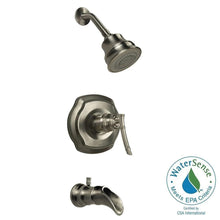 Load image into Gallery viewer, Pegasus 873W-9004 Bamboo WaterSense 3-Spray Tub &amp; Shower Faucet Brushed Nickel
