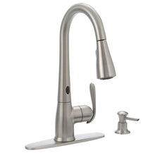 Load image into Gallery viewer, MOEN 87350ESRS Haysfield Pull-Down Sprayer Touchless Kitchen Faucet Stainless
