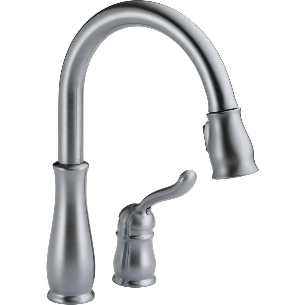 Delta 978-ARWE-DST Leland Pull-Down Sprayer Kitchen Faucet in Arctic Stainless