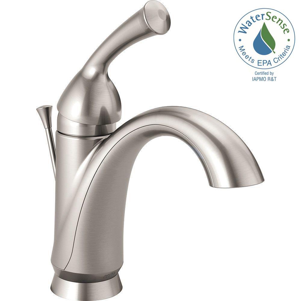 Delta 15999-SS-DST Haywood 1-Hole 1-Handle Bathroom Faucet in Stainless