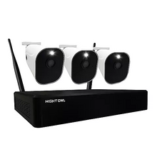 Load image into Gallery viewer, Night Owl 10-Ch 1080P 1TB HDD NVR and 3 Spotlights 2-Way Audio Security Cameras

